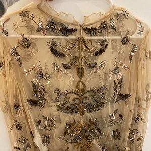 Zara Beaded Mesh Top